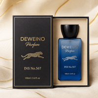 Flacon de parfum carré personnalisé le plus vendu, 30 ml, 50 ml, flacon de parfum de luxe bleu, 100 ml, flacons de parfum vides avec boîte et couvercle