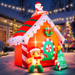 <span class=keywords><strong>Maison</strong></span> de Noël gonflable de 7,5 pieds avec Père Noël et bonhomme en pain d'épices, éclairage LED pour jardin, pelouse, <span class=keywords><strong>maison</strong></span>, décoration extérieure de Noël - Product Image 3