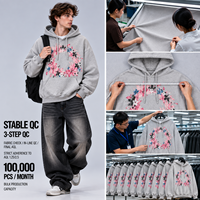 Sweat-shirt à capuche imprimé pour hommes, coupe courte, personnalisé, épais, surdimensionné, 100% coton, avec motif graphique