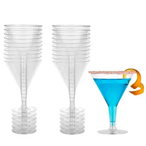 WPACK Disposable Neon Plastic PS Multicolor Martini Cup Glass Glasses