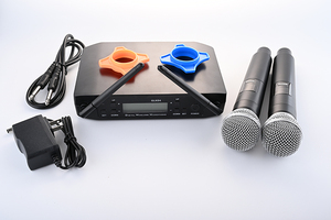 Mới glxd4 không dây Microphone 2 kênh hệ thống cầm tay với Receiver cho nhà karaoke bên nhà thờ DJ cưới nhà KTV Set - Product Image 5