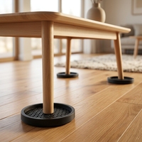 Sous-verres ronds en caoutchouc antidérapants noirs en nid d'abeille, protège-meubles et tapis de protection de table