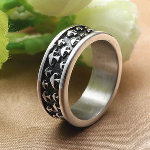 Mens Titanium Steel Mushroom <b>Ring</b> Retro Punk Style Plant Pattern Fashion Jewelry Gift - Product Image 3
