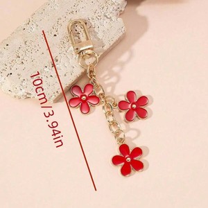 2025 all'ingrosso portachiavi in lega di zinco in metallo colorato con ciondolo fiore fatto da te ciondoli per auto ciondoli per fiori carini accessori regalo - Product Image 4