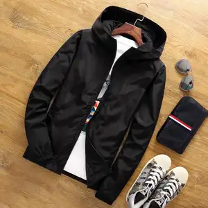 Chaqueta de estilo coreano para hombre, chaqueta S-7XL de manga larga a prueba de viento, informal, lisa, de verano, talla grande, venta al por mayor