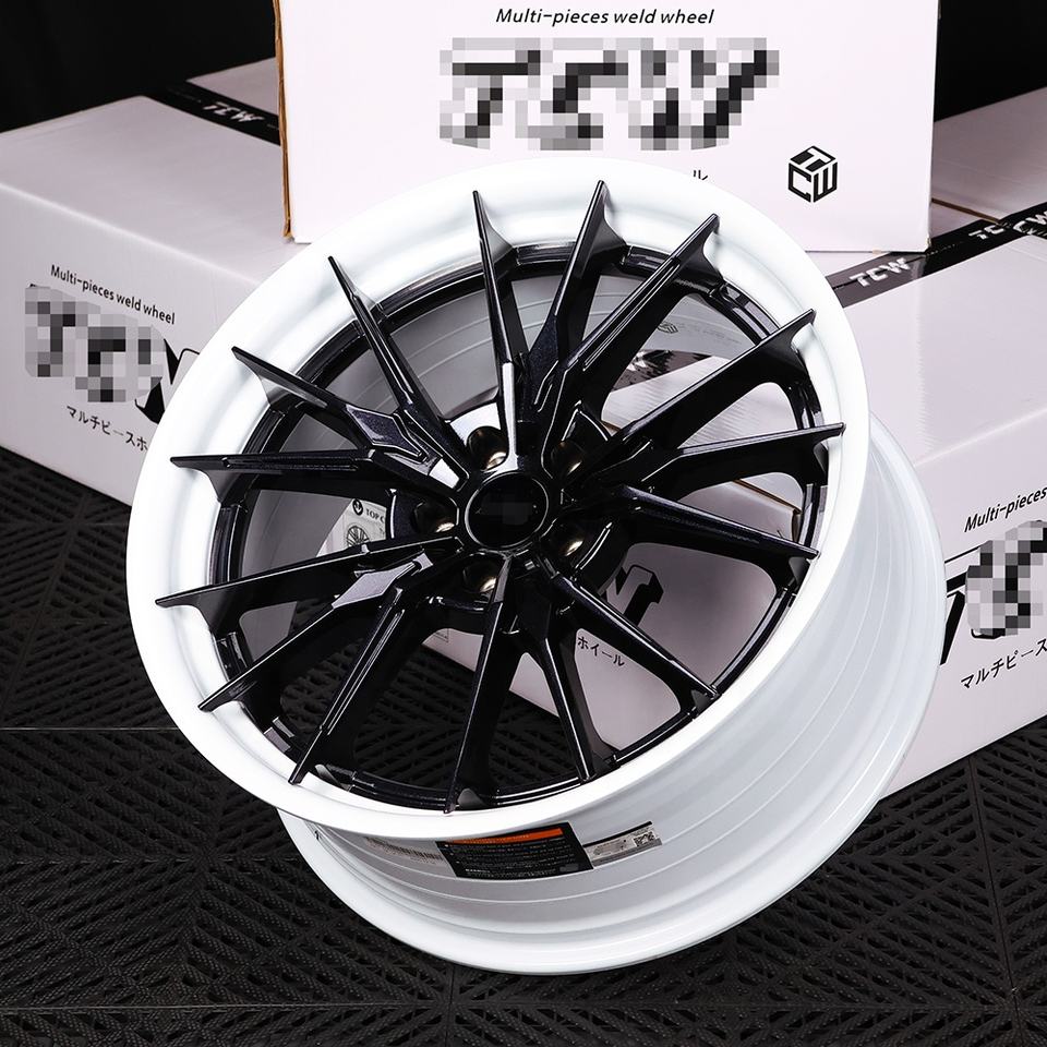 White Wrapped Rims GPW White Rims Diamond Black Spoke 2 Piece Aluminum Alloy Wheels 20x8.5 ...