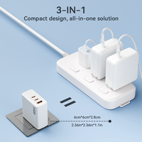 Adaptateur de chargeur mural rapide GaN PD QC 3.0 65W pour Xiaomi Samsung iPhone Ordinateur portable Tablette Type-C CE/FCC/ROHS/UL Chargeurs et adaptateurs