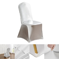 Housses de chaise de banquet en satin de luxe en gros, estampées à chaud or, pour hôtels, mariages et événements, extensibles, élégantes, métalliques, résistantes aux plis
