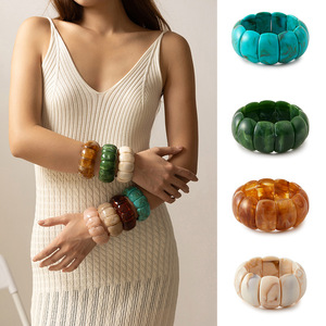 Joyería de Moda para Damas, Productos del Mercado de Yiwu, Juego de Brazaletes de Cuentas Elásticas con Nudos, Estilo Cachemir, Accesorios Brasileños Redondos MSSZ037 - Product Image 2