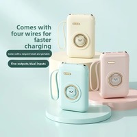 Batterie externe en plastique auto-connectée 20000mAh, batterie lithium-ion haute capacité, chargeur portable avec Micro USB