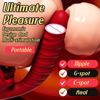 Bestseller 9-Stoßmodi Rosen-Vibrator Klitoris-Stimulator USB-Aufladung Leckender Stimulator Silikon Tragbarer Massager Sexspielzeug für Frauen
