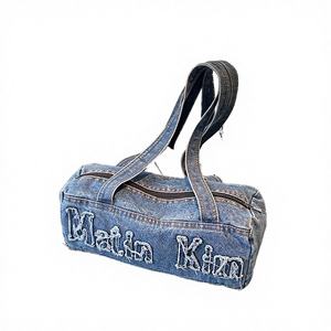 Bolso de Hombro Pequeño de Mezclilla y Poliéster con Cremallera y Letras, Estilo Coreano Moderno, Versátil, Venta al por Mayor Directa de Fábrica, Personalizable - Product Image 2