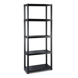 Nhà kho công nghiệp nhà để xe có thể điều chỉnh trọng lượng nhẹ lắp ráp Stackable nhựa Kệ boltless Rack 5 kệ lưu trữ