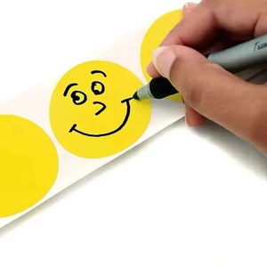 Autocollants ronds effaçables avec visages souriants colorés, étiquettes DIY pour texte manuscrit, adaptés à l'étude, à la publicité et aux promotions - Product Image 4