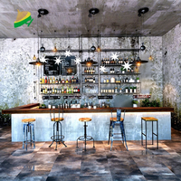 Comptoir de bar rustique industriel, table de bar sur mesure, mobilier commercial