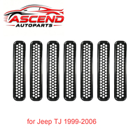 Bouchon universel pour calandre de voiture avec trous ronds en plastique ABS, vente en gros pour Jeep Wrangler TJ 1999-2006, accessoire automobile tout-terrain