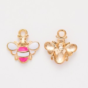 Mặt dây chuyền men hợp kim mạ vàng hình con ong cánh sọc dành cho túi <span class=keywords><strong>tote</strong></span> câu lạc bộ vườn, làm điểm nhấn - Product Image 4