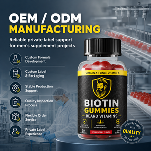 Productos Profesionales para la Salud Masculina, Nutrición Diaria para la Barba, Cuidado del Cabello de la Barba, Múltiples Oligoelementos, Gomitas para Barba de Adultos - Product Image 3