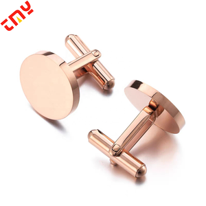 2023パーソナライズされたカスタムロゴステンレス鋼ラウンドブランクシルバーシャツ用高品質カフスボタン - Product Image 3