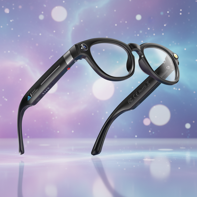 AI Smart Glasses with 1080P Video Recording App Control Audio Playback AI Chat & Assistant Real-Time Translation Surround Sound