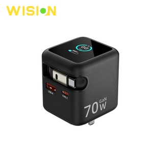 Sạc nhanh GaN <span class=keywords><strong>4</strong></span> trong 1 nhỏ gọn 70W, công suất đầu ra 45W với cổng Type C & USB có thể thu gọn dành cho <span class=keywords><strong>iPhone</strong></span> 16 và máy tính xách tay - Product Image 2