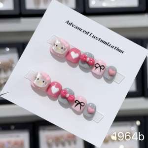 Uñas Acrílicas Hechas a Mano <span class=keywords><strong>de</strong></span> Alta Calidad, Reutilizables, Diseño Cuadrado Corto, Cobertura Completa, Uñas Artificiales <span class=keywords><strong>para</strong></span> Niños, Marca Privada - Product Image 1