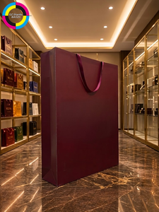 Borsa di <span class=keywords><strong>Carta</strong></span> Extra Large di Lusso con Logo Personalizzato, Gigante Sacchetto per Shopping da Boutique, Confezione Regalo Oversize Bordeaux, Borsa all'Ingrosso - Product Image 5