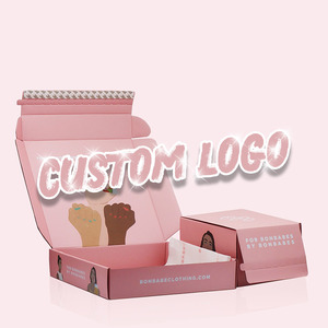 Hotsale Apparel Pack Pink Custom Shipping Label Boxes Cosmetic Mailer Shipping Packaging Products Boxes