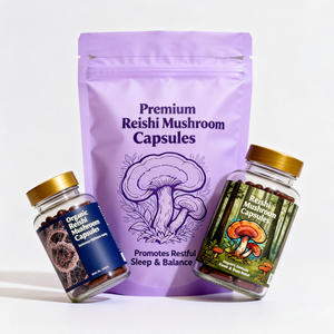 PReishi Mantar Kapsülleri Mantar Ekstresi Özel Formüller Özel Marka Üretimi OEM COA GMP ISO Organik Sertifikalı - Product Image 3