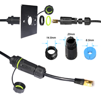 Connecteur RJ45 blindé STP à montage sur panneau, étanche avec câble, prise femelle, connecteur Ethernet étanche