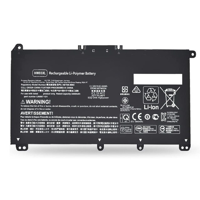 Brand New HW03XL Laptop Battery for HP HW03XL Notebook Battery 41.04Wh 11.34V Laptop Battery