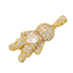 Jinyuan 13*28mm Pendentif en or 18 carats avec cœur en zircon cubique coloré pour garçon et fille - Product Image 3