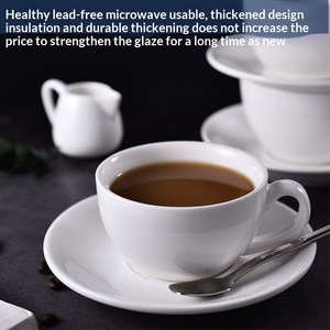 Ensemble tasse et soucoupe à cappuccino |   Grande tasse à café en porcelaine |   Passe au micro-ondes et au lave-vaisselle pour café, hôtel, restaurant, approvisionnement en vrac - Product Image 3
