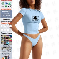 2024 nouveau t-shirt coupe en coton personnalisé pour femmes avec logo personnalisé fabrication t-shirt coupe imprimée personnalisée
