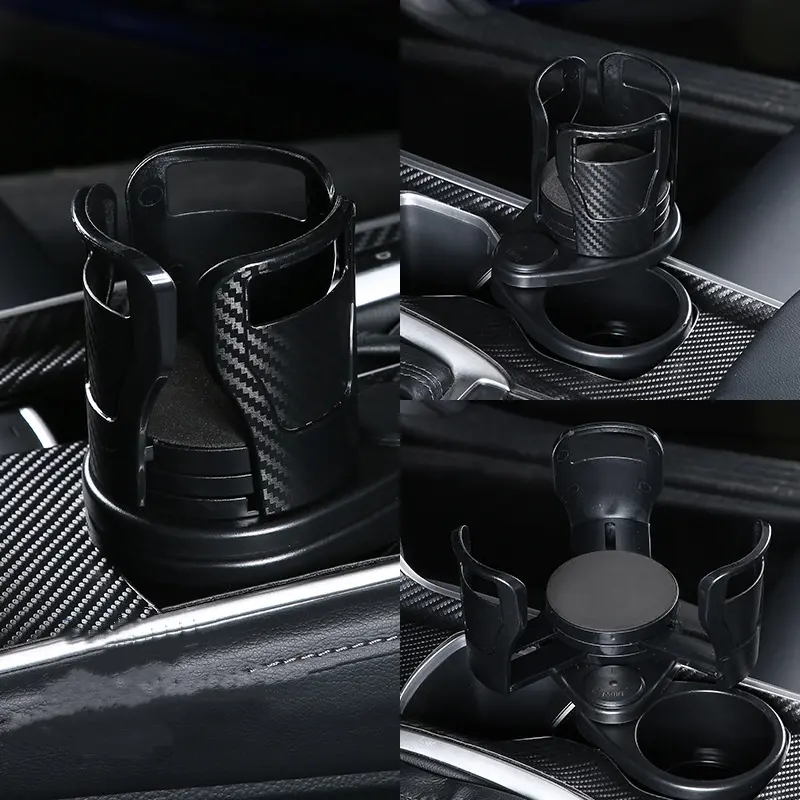 ANSU A-7173 TIMBEAR K53 Car Cup Holder - Multifunctional Double Layer Storage Rotating Drink Holder
