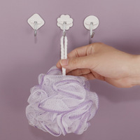 Crochet adhésif en plastique à colle intégrale, blanc, style moderne et minimaliste, design à crochet unique, pour suspendre clés, rangement, portes, forme carrée
