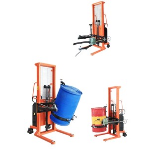 Carretilla elevadora manual para bidones de aceite de 200L con descarga hidráulica inclinable para manipulación de bidones de productos químicos - Product Image 5