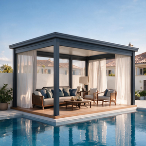 3x4m Electric Louver Pergola Aluminum Gazebo Remote Control Sun Shade Waterproof Outdoor Pavilion for Swimming <strong>Pool</strong> Garden - Product Image 1