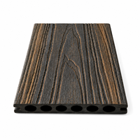 Planches de terrasse WPC rondes creuses 140x23mm, co-extrusion bicolore, antidérapantes, pour extérieur, fourniture pour projets d'usine
