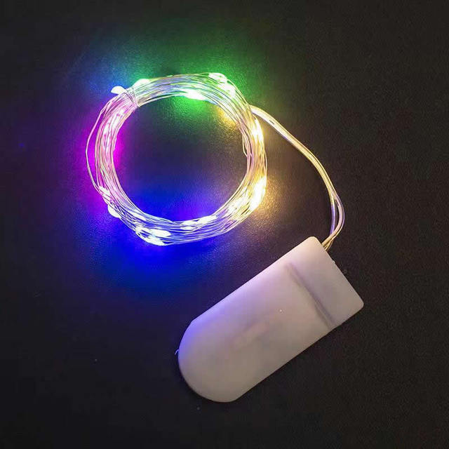2M 20 Leds Mini Led Fairy Lights CR2032 Button Battery Operated Copper Wire String Lights for Christmas Cake Flower Decor