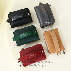 Pierre Loues Folding Coin <b>Purse</b> <b>Small</b> Wallet Multi-slot Compact Unisex Spring 2025 Crocodile Pattern Solid Color - Product Image 1