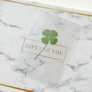Lucky Clover Postcards Natural Grass Transparent Wishing Cards Ideal for <b>Bookmarks</b> & Decorations Perfect Holiday Gifts - Product Image 2