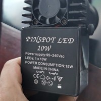 Projecteur LED 10W tricolore à trois fonctions avec globe en verre miroir, faisceau lumineux, micro-pluie et éclairage d'inondation