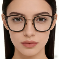 Lunettes optiques vintage dorées classiques à monture métallique, verres miroir, anti-lumière bleue, lunettes de vue sur ordonnance, vente en gros d'usine