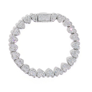 925 Sterling Silver Moissanite Heart <b>Bracelet</b> Women Fine Jewelry VVS1 Diamond Luxury <b>Charm</b> Wedding Bridal Romantic Gift For Girl - Product Image 6
