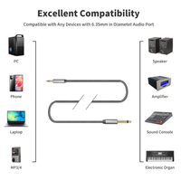 Adaptateur stéréo Mono 6,35 mm mâle vers 3,5 mm mâle, 2 cœurs TS 1/4 vers 3 cœurs TRS, câble audio pour guitare, 1 m, 2 m, 3 m
