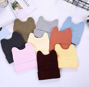 Winter Lovely Stripe Warm Ear Proters Newborn Knitting Beanie - Product Image 2