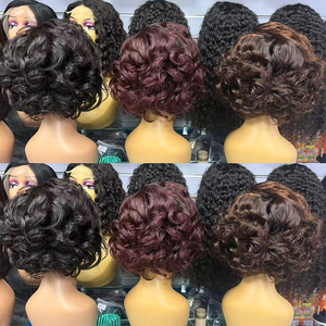 โปรโมชั่น 20$ Letsfly วิกผมหน้าผากลูกไม้ 13x4 น้ำหนัก 170 กรัม ทรง Egg Roll วิกผมสั้นทรง Pixie Cut เกรด 11A สี 1BT99J วิกผมแท้ - Product Image 5