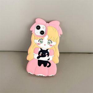 Custodia per cellulare in Silicone per Apple 14 Panda cartone animato ragazza che tiene la cover per cellulare simpatica Apple - Product Image 3