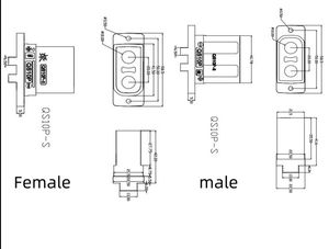 Conector de Bloqueo Antichispas QS10P-S 210A-270A - Conector de Montaje en Panel de Alta Corriente para Proyectos de Actualización de Baterías y Drones de Uso Pesado - Product Image 5
